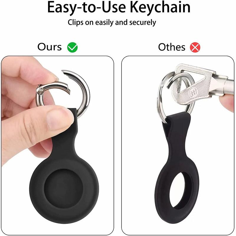 Dây chuyền chìa khóa cho AirTag, 4 gói, Vỏ silicon, Tương thích với thẻ Air T của Apple, Vỏ bảo vệ, Giá đỡ vòng chìa khóa, cho AirTag của Apple, Phụ kiện dây chuyền chìa khóa Air Tag, Vòng cổ Air Tag, Thiết bị theo dõi GPS cá nhân 4