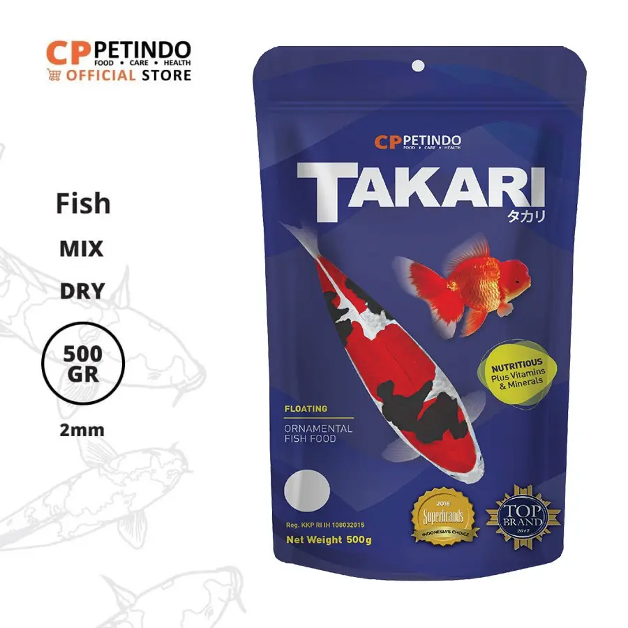 CPPETINDO Takari Fish Food 2mm Mix - 500gr