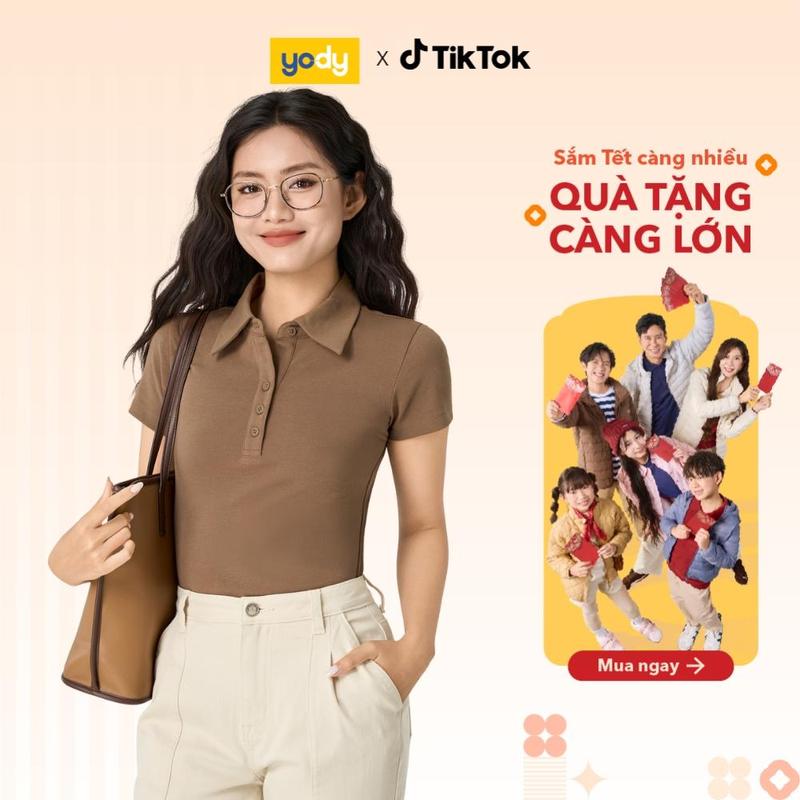 YODY Áo Polo Nữ Nẹp Bốn Cúc Yody WCPO25S106