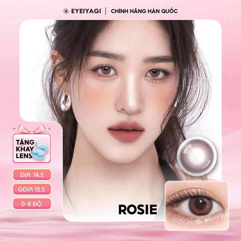 NEW ROSIE - Kính áp tròng EYEIYAGI cận thời trang tone nâu ánh hồng ngọt ngào Hàn Quốc 3 tháng |Độ cận 0-8 DIA 14.5mm|