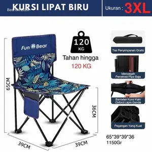 FUNBEAR Kursi Lipat Outdoor Portable – Smart Design, Ringan & Ergonomis, Solusi Praktis untuk Camping, Piknik & Santai | Kekinian