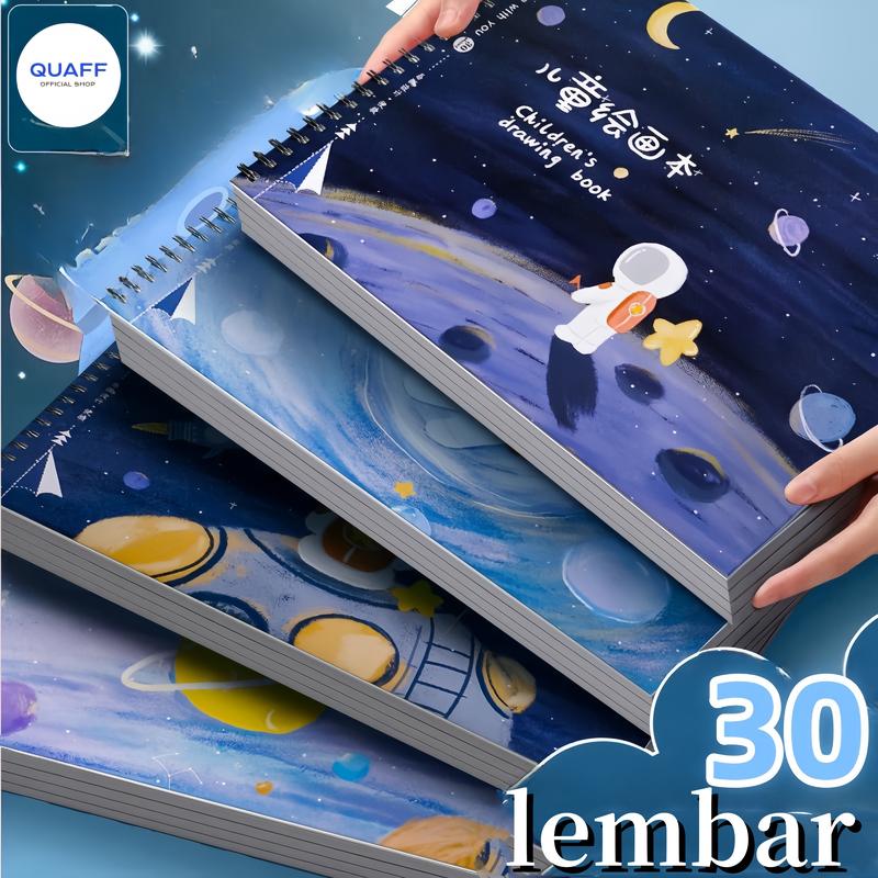 Drawing Book / Buku Gambar Ring A4 Karakter Buku Gambar Anak Sketchbook A4 Drawing Book Astronot Jilid Spiral Kertas Tebal 30 Lembar 1