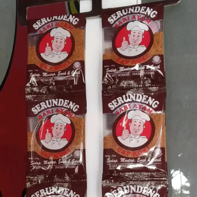 SERUNDENG Kelapa asli PAKET USAHA CAP KOKI (5RENCENG=50pcs) kemasan 1 renceng 10 pcs- Makanan Praktis Snack Food siap saji rasa sari Ayam 5