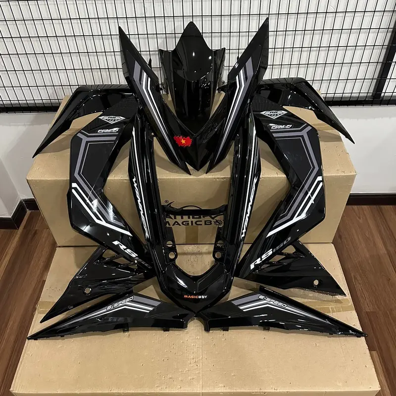 Magic Boy Coverset HONDA RS150 V1 V2 V3 Hitam Siap Stripe MK