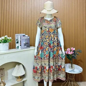 New arival dress cantika bahu karet bahan rayon busui friendly Bumil Katun Baju Wanita