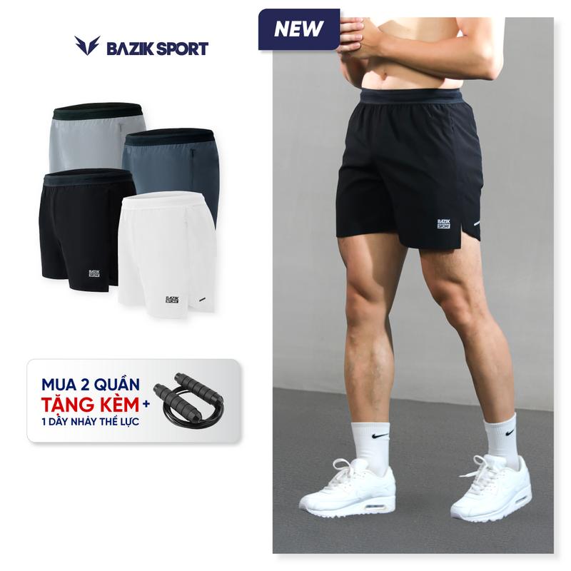 Quần Short Thể Thao Nam BAZIK 6 INCH Cạp Chun Dệt Thoáng Khí, Thoải mái vận động, Chạy bộ, Tập Gym, Pickleball