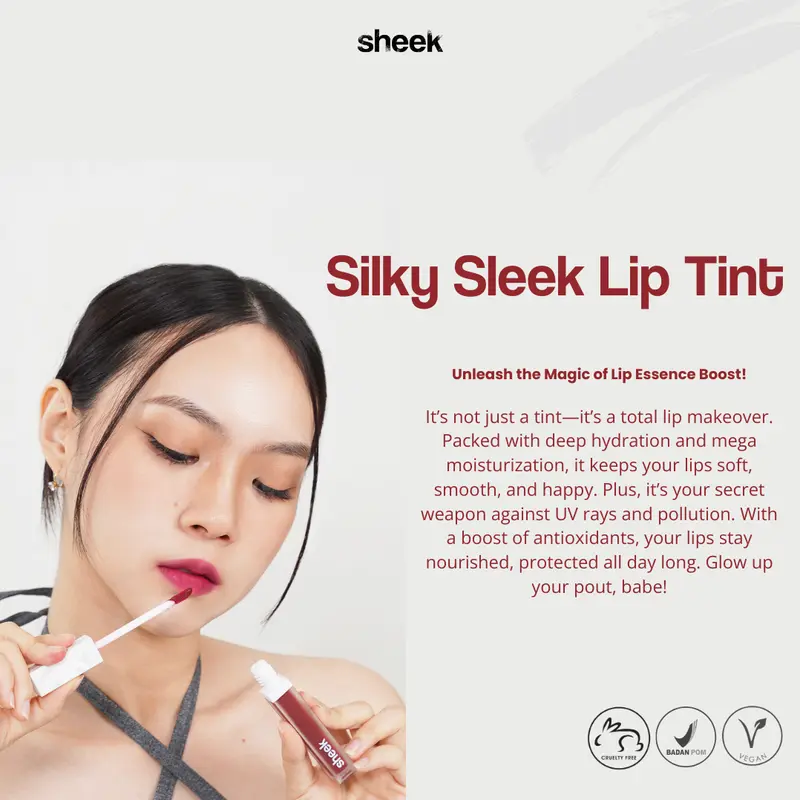 Sheek Silky Sleek Lip Tint Delicate Pink [Lip Tint 5g] Matte Finish Long Lasting Lip Tint Waterproof Brown Girl 3