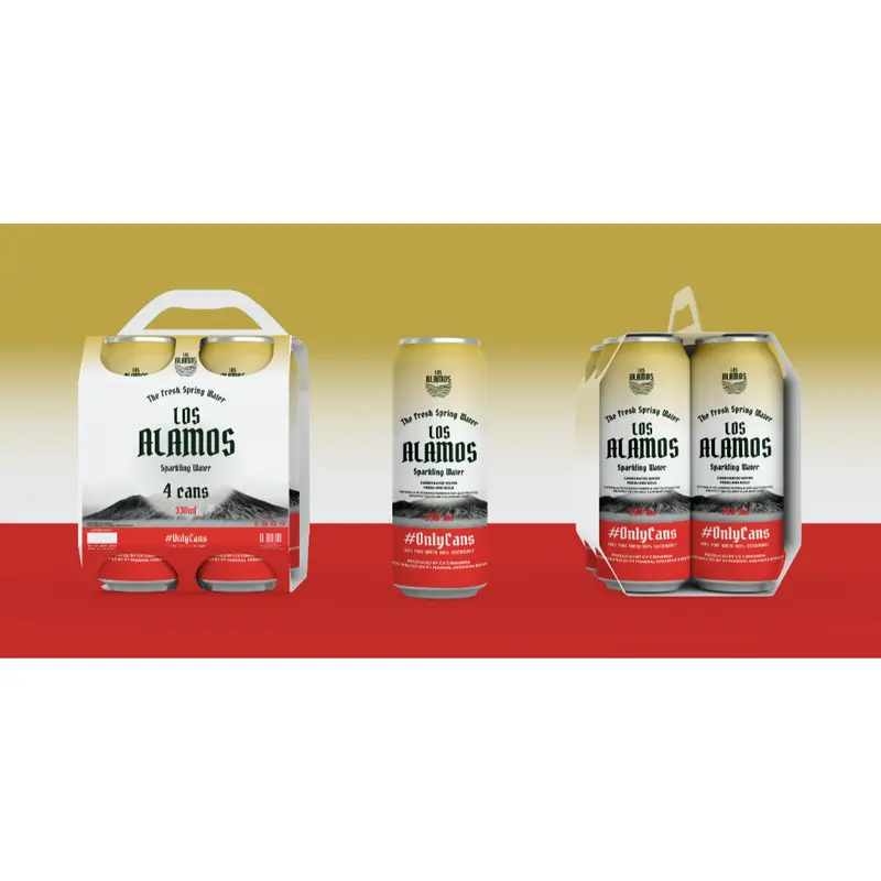 Minuman Soda Original Los Alamos Sparkling Water in Can 330mL  - 4pcs - Minuman Soda Kaleng Lemon 3