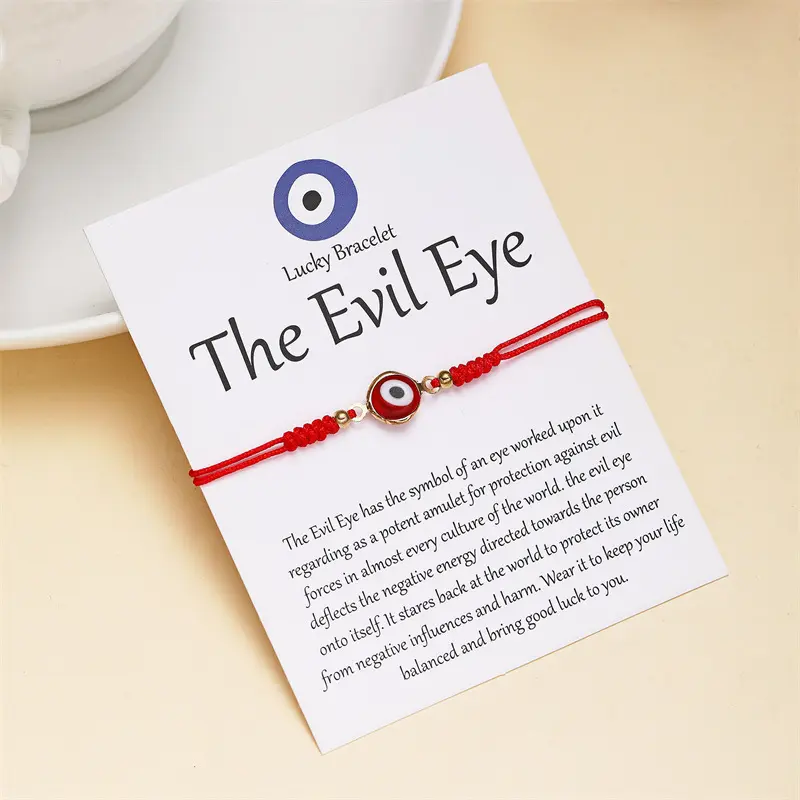 European and Aerican Devil's Eye Bracelet Boheian Blue Eyes Hand Weavg Bracelet Evil Eye Paper Card Bracelet