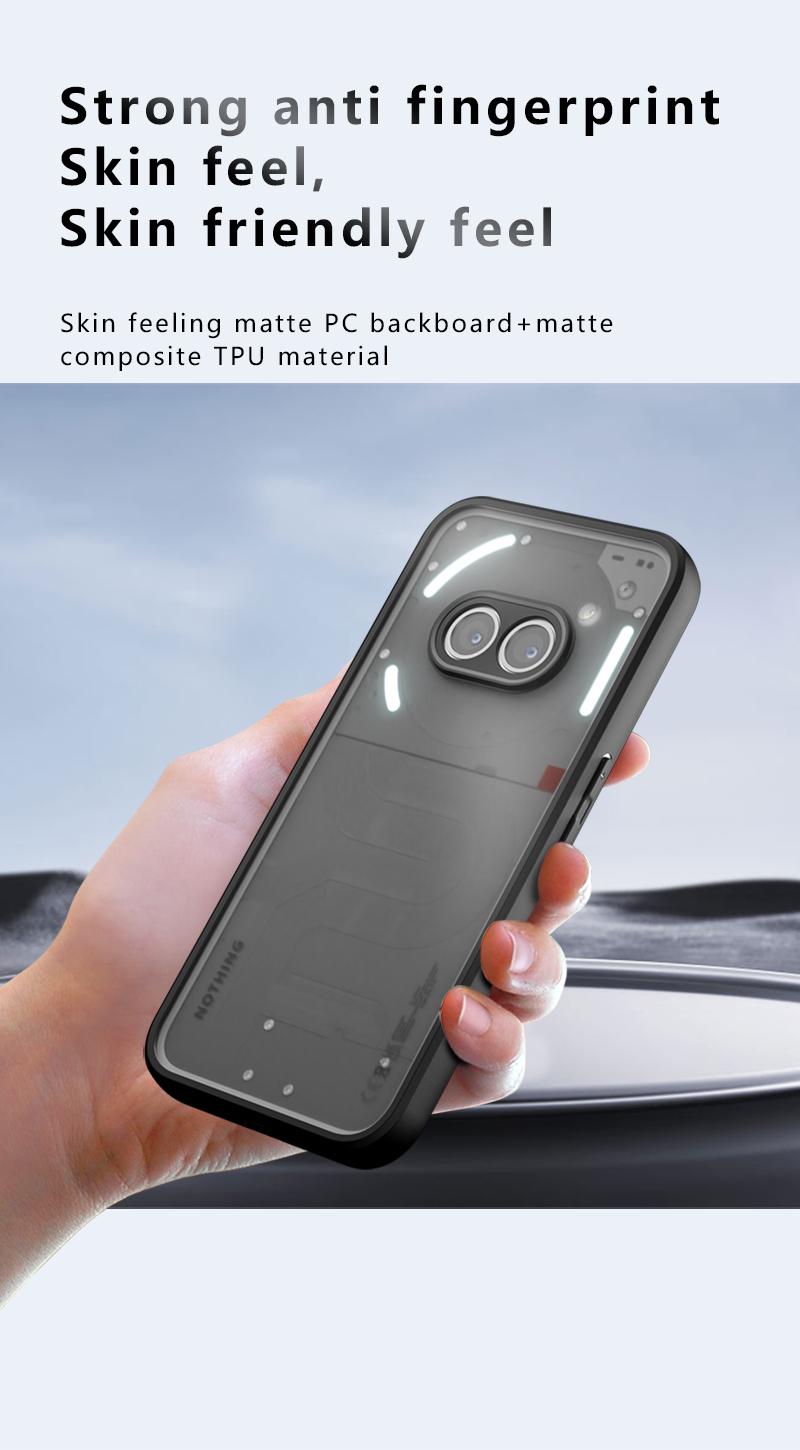 Product Introduction of Nothing Phone 2a 2aPLUS Phone Casing matte skin feels four corners of the anti-fall airbag are transparent Black softcase back shell case  does not yellow Protection Cover Protective Cellphone Phonecase Smartphone Protector 2