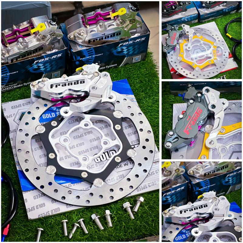 COMBO HEO PAT ĐĨA ( Gồm : Đĩa OVERSIZE 267MM + Heo Frando 4 PIS + PAT HEO CNC + dây dầu morin ) KHÔNG tẶng KÈM ỐC CHO SIRIUS, EX135 )