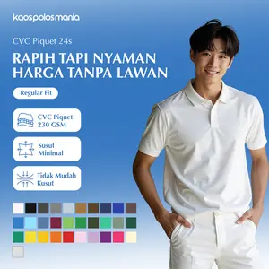 KPM Apparel PART 1  Polo Shirt CVC Pique Size Reguler Dewasa Polos Unisex kaos kerah Formal Pria Lengan Pendek