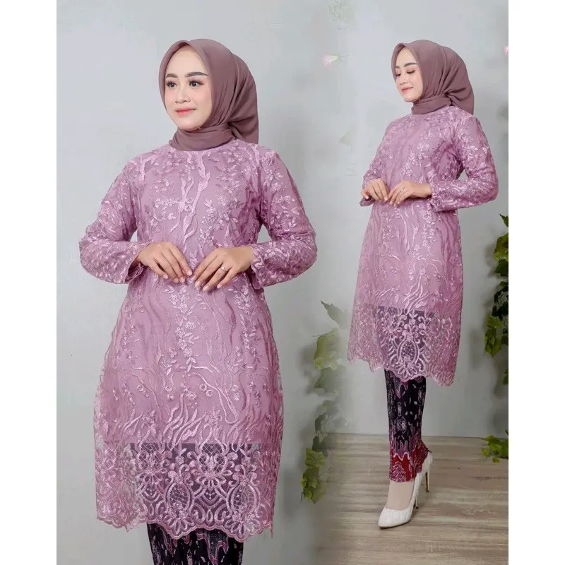 PROMO SETELAN KEBAYA TUNIK TILE, SET TUNIK TILEE KONDANGAN, WISUDA, LAMARAN, BRIDESMAIDS, PESTA, ETALASE INI SUDAH DAPAT TUNIK DAM ROK PLISKET NYA!!!. Motif Wanita 2