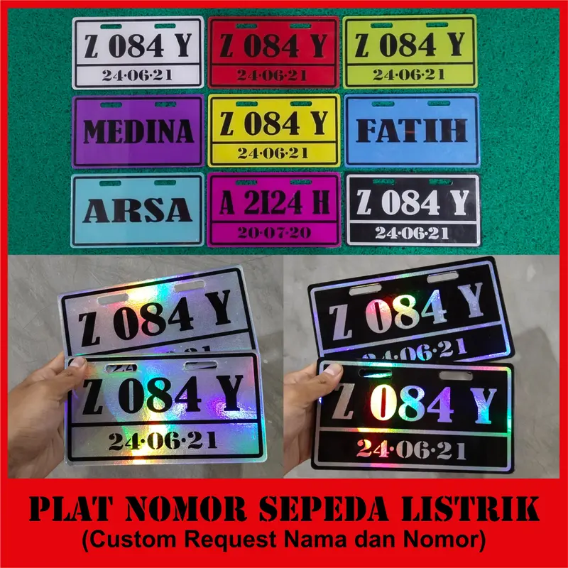 Aksesoris Sepeda Listrik Custom Request Nama dan No 0