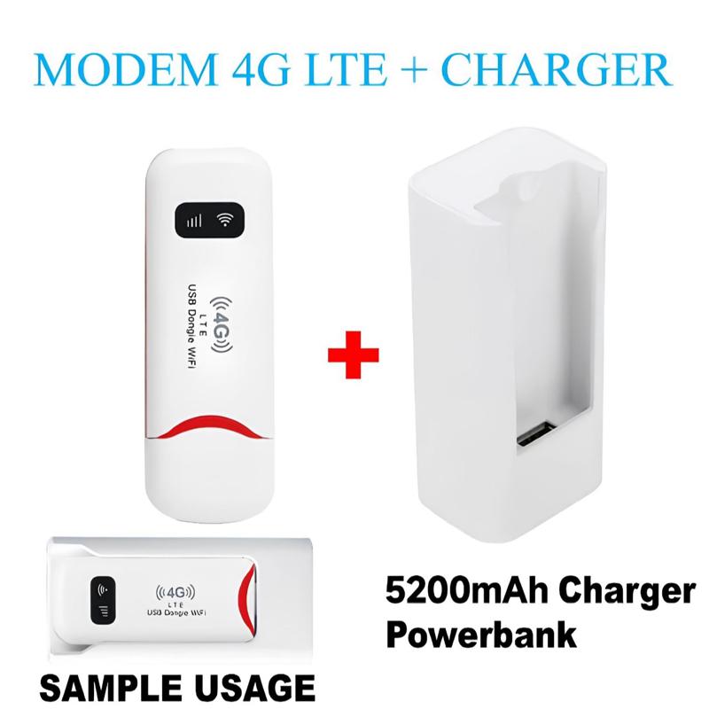Bundle Modem 4G LTE WiFi Portable + Charger Powerbank 5200 mAh - Shop ...