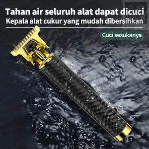 DJDMax Gunting Rambut, Alat Cukur Kepala, Fungsi Ganda Untuk Mencukur Kepala, Jenggot Dan Rambut, Dilengkapi Dengan Aksesori, Pendorong Kepala Listrik Rumah Tangga, Alat Cukur Elektrik Mesin Sisir Merah Kumis