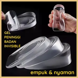 Insole Silicon Peninggi Badan Instant Bahan Premium Model Invisible Super Lembut