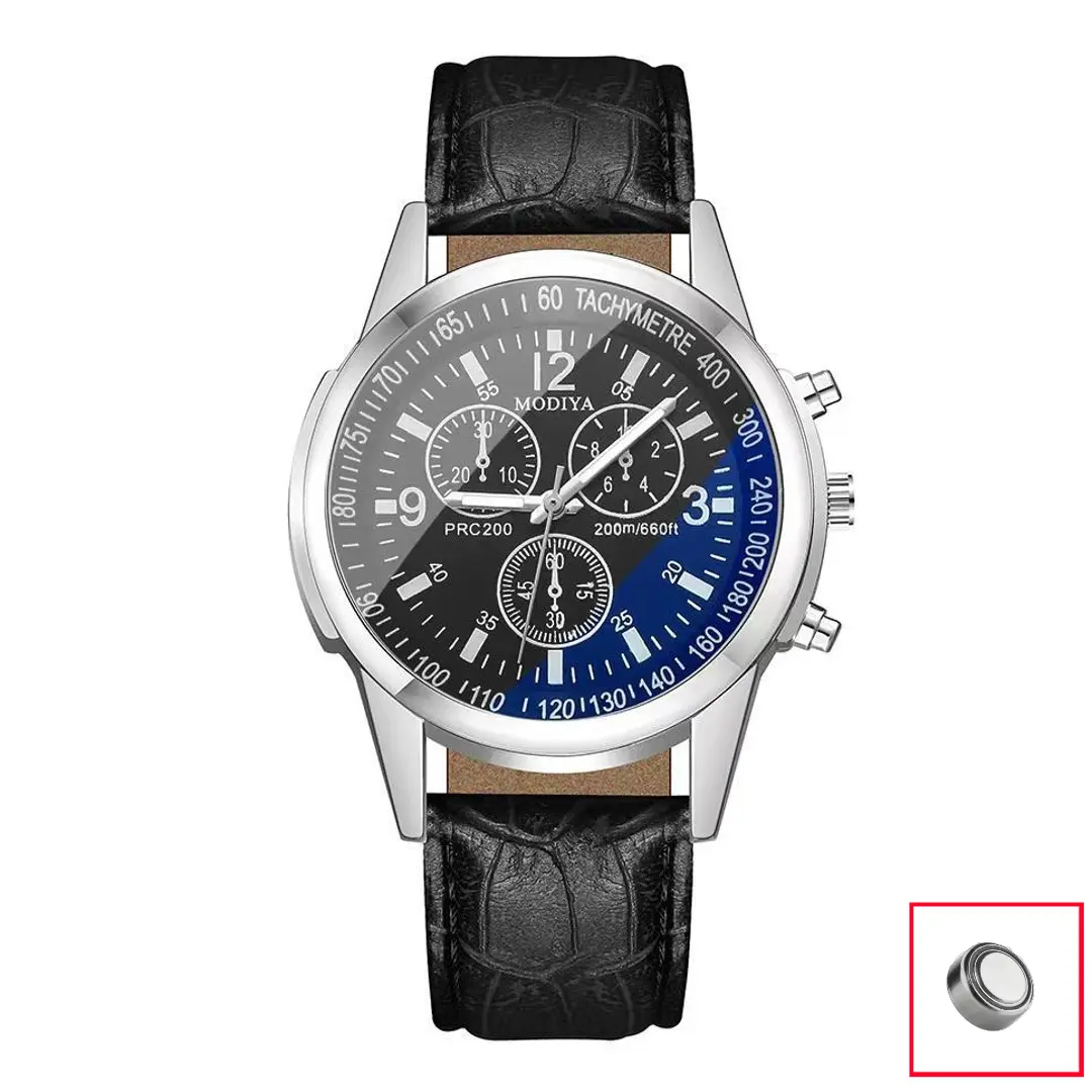 Đồng Hồ Nam, Đồng Hồ Thạch Anh, Ba Mắt, Kính Ánh Sáng Xanh, Dây Đeo Thắt Lưng, Đồng Hồ Quà Tặng, [Thanh Toán Khi Nhận Hàng], [COD]