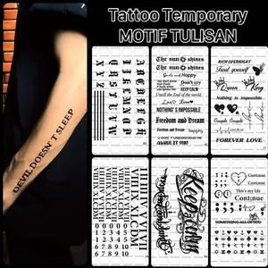 Tatomaniajkt-Tato Motif Huruf Tulisan  / Tato temporer seri Tulisan / Tato semi permanent Temporary Tatto