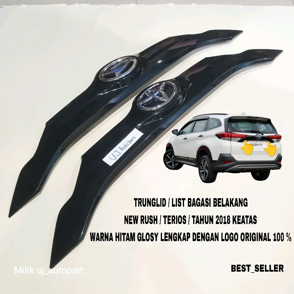 Promo Trunglid Trunklid List Bagasi Belakang Rush / Terios / Tahun 2018 Keatas Warna Hitam Glosy Original 100%