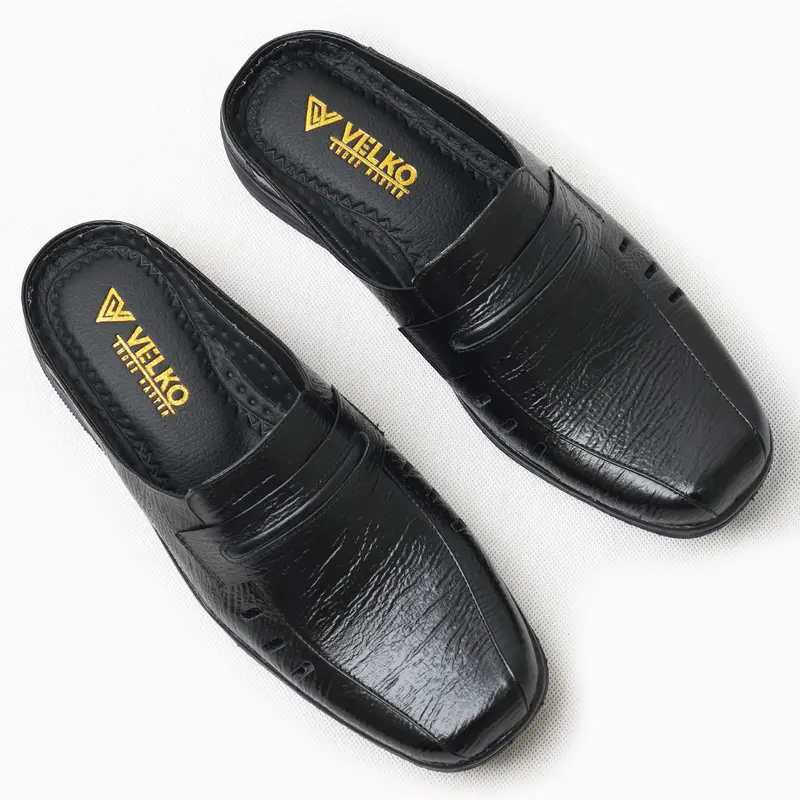 Sepatu Slop Pria Bustong Sepatu Sandal Kulit Sapi Asli Original Velko SLB - 05 sepatu sandal kulit asli Shoes 1