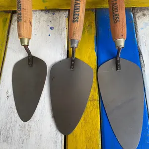 Dapat 3pcs Cetok galur set komplit sendok semen ukuran 15 - 17 - 20 murah alat plester tembok bata