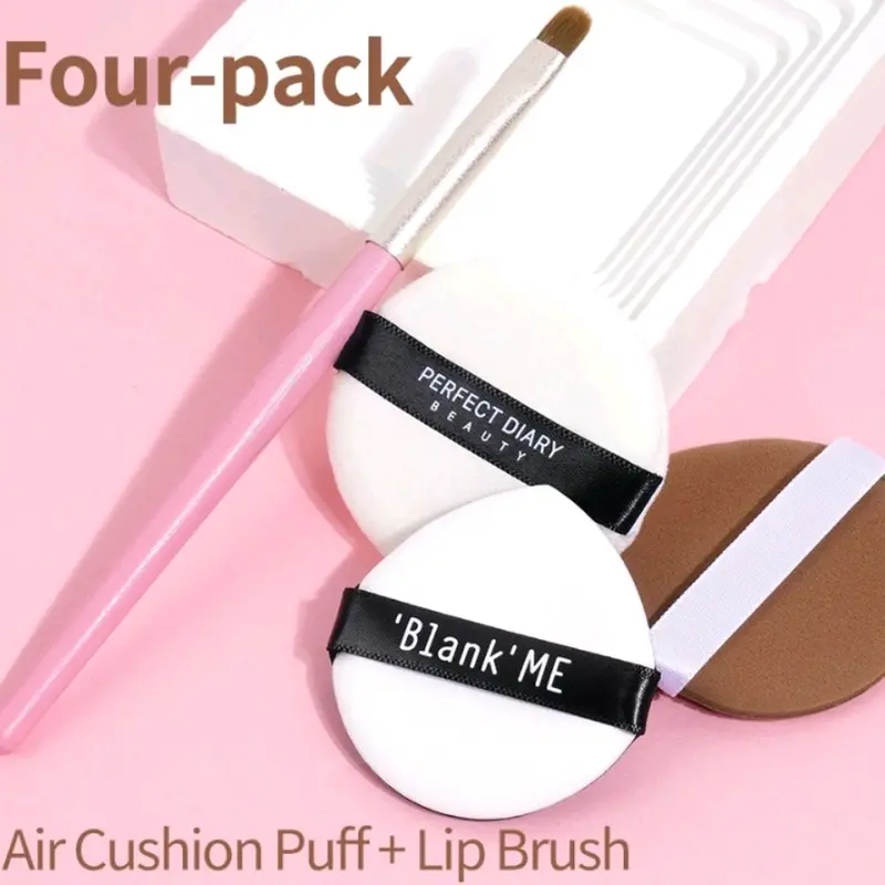 Sponge Bedak Isi 3 pcs+ Brush Set Beauty Tools Spons Cushion 4in1 4