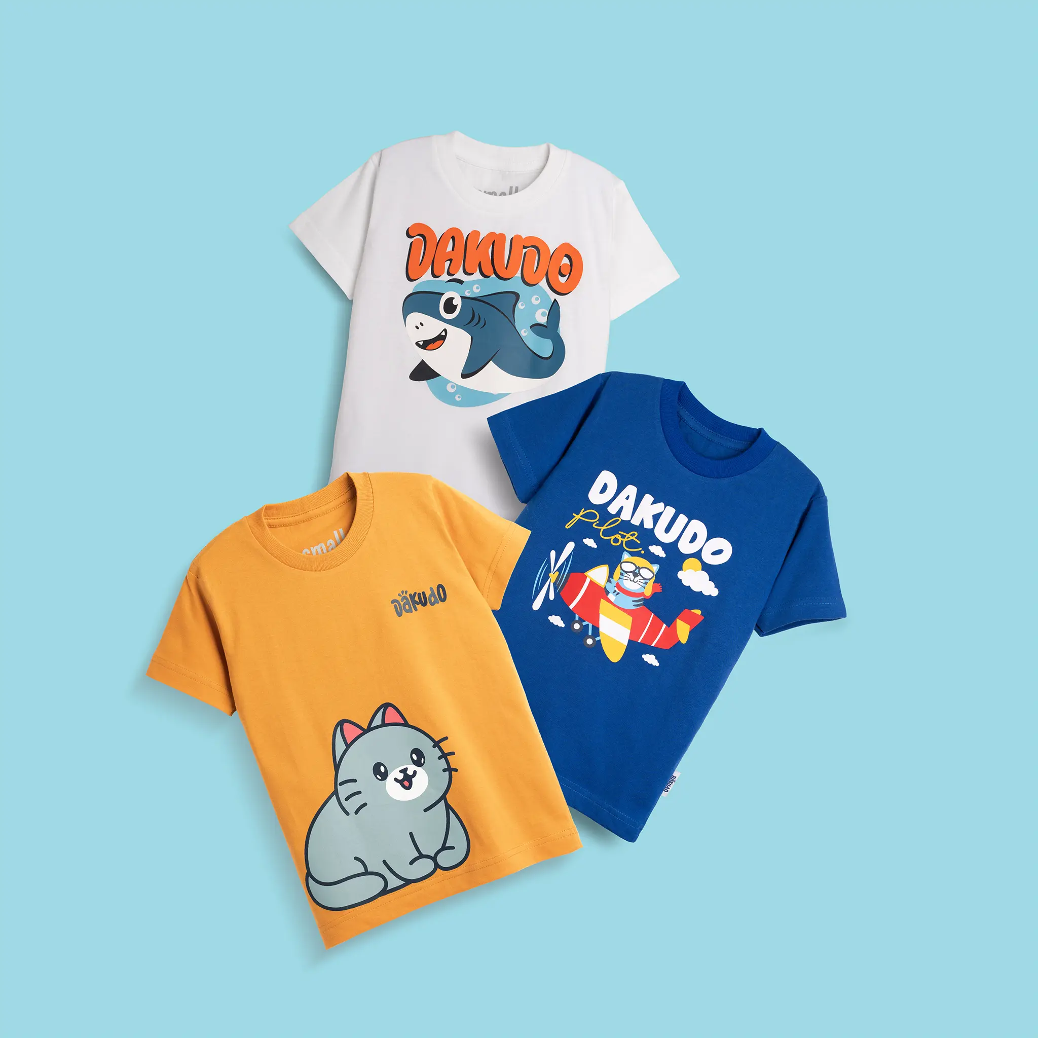 dakudo - SALE 100K 3 PCS baju kaos anak distro nyaman unisex laki-laki / perempuan cotton 30s kualitas premium sablon