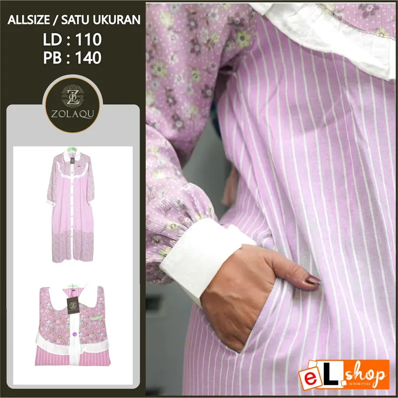GAMIS ZOLAQU ORIGINAL TERBARU 2023 Baju Wanita Model Sekarang Ori Asli Dres Hijab Style Modern Jumbo Official Store Katun Muslim 2