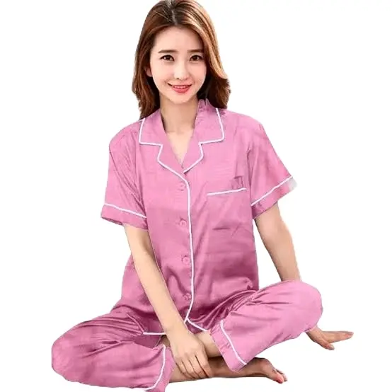 Paket Usaha 100 Ribu Dapat 3 Setel Piyama Baju Tidur Dewasa Nyaman Cantik Motif Panjang one Pendek Satin Setelan Embos Merah 8