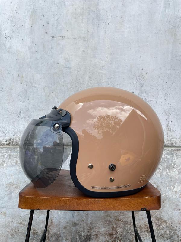 Helm Bogo full leher retro premium SNI dewasa hijab Wanita Pria SNI Terbaru Kaca Cembung Motorcycle 9