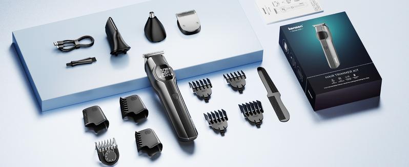 Product Introduction of Kensen Men Rechargeable 4 in 1 Hair Trimmer Clipper Razor Nose Beard Shaver Machine 12