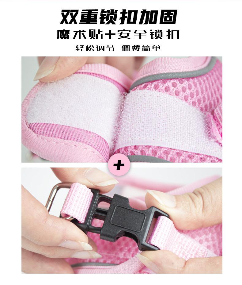 Product Introduction of New cat leash vest type anti-breakaway chest back cat harness reflective adjustable pet leash 5
