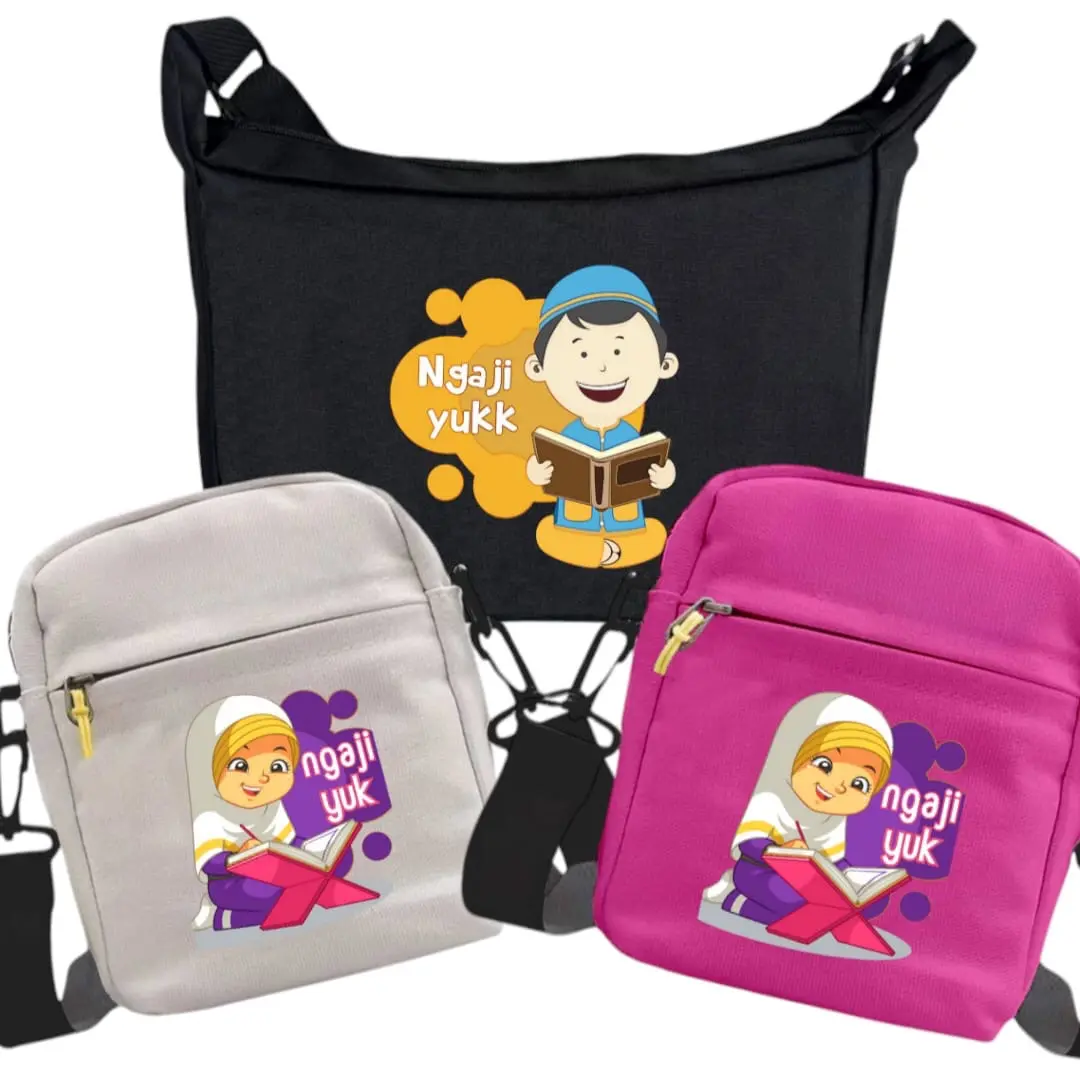 Tas Selempang Anak Laki Perempuan Untuk Ngaji Alquran Iqro Murah Tas Selempang Anak Lucu Mengaji Tas Selempang Karakter Ngaji Terlaris Murah Berkualitas TK SD SMP