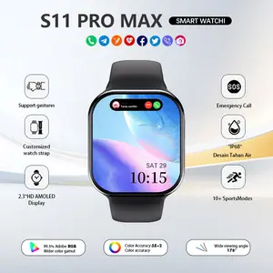 DiDo-Samrt watch S11 Pro Max  10 Pro Max  Original with 2.2HD AMOLED Display GPS NFC Waterproof Bluetooth Call Smartwatch wanita pria wireless charging Dan Ganti Wallpapper Jam Tangan Smartwatch Jam Tangan Wani