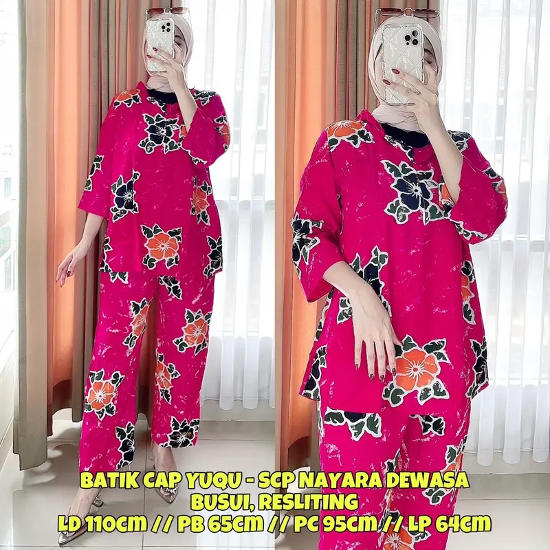 ND028 l SETELAN PIYAMA BATIK CAP NAYARA SIZE ABG RAYON SUPER 0