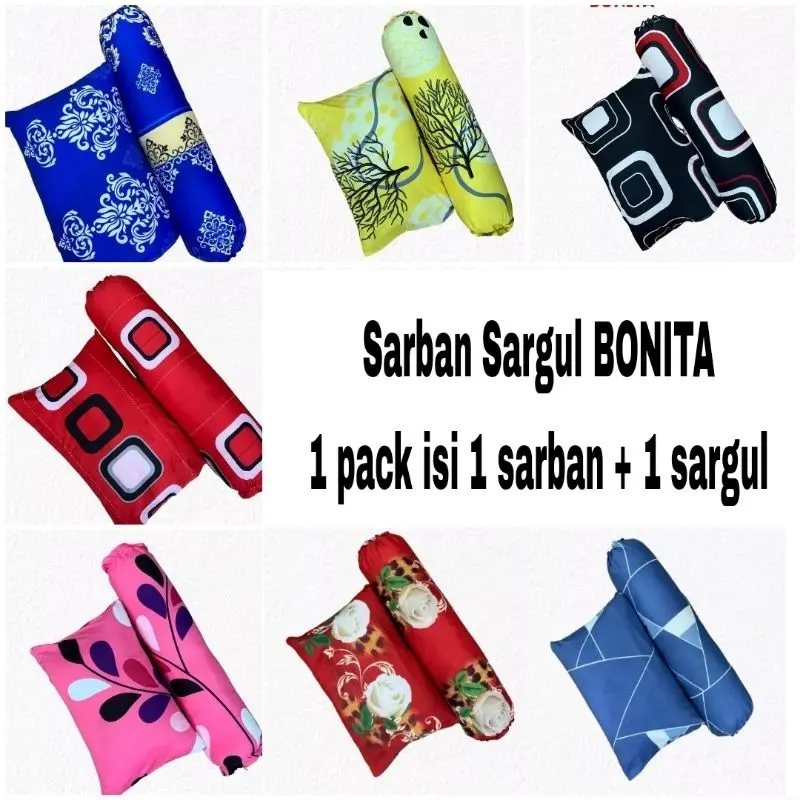 Sarung BANTAL + Sarung GULING merk BONITA DISPERSE (BISA COD) BISA PILIH WARNA DAN MOTIF 1