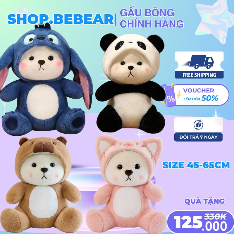 Đồ chơi nhồi bông hình gấu Stitch Lena mềm mại dễ thương dành cho trẻ em 30-65CM Toy gấu bông Voi gấu bống đội mũ gấu đội gấu bông lena gấu lena