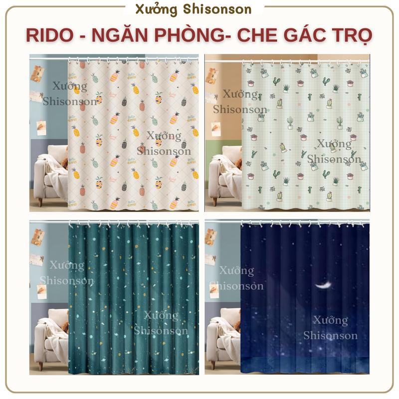 Rèm Rido Ngăn Phòng Ngủ Rèm Che Gác Trọ Có Móc Treo Vải Poly Bền Đẹp Chất Lượng Tốt Giá Tại Xưởng
