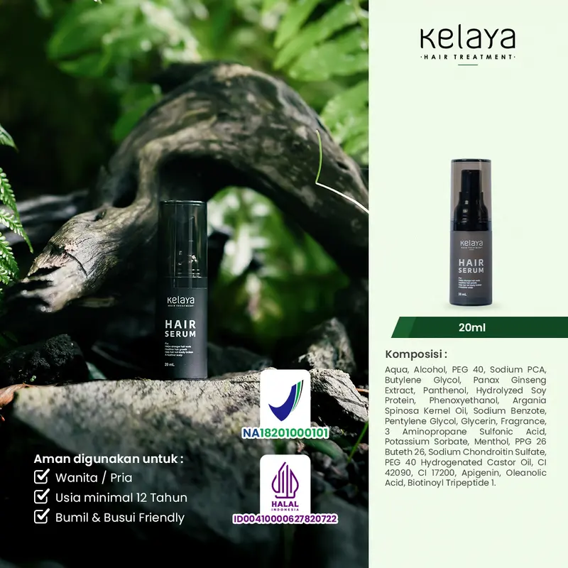 Kelaya Serum Rambut 20ml Hair Treatment - Rambut Rontok Strengthening Vitamin 3