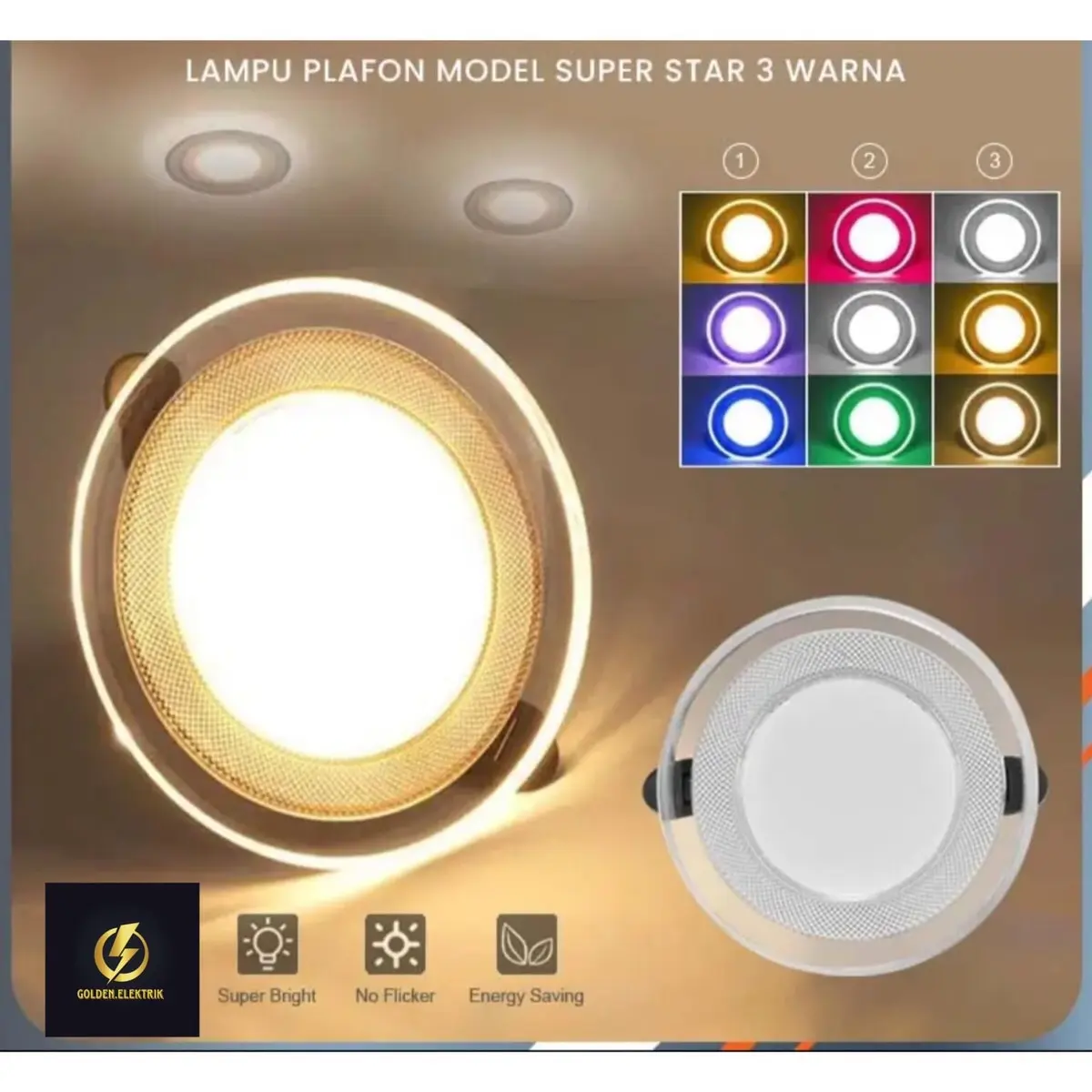 LAMPU DOWNLIGHT LED 9WATT KUNING BIRU UNGU/ PUTIH KUNING WARMWHITE/PANEL LED/LAMPU PLAFON