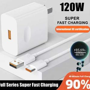 For huawei Xiaomi Redmi Charging Adapter 120W Turbo Fast Charger 6A Type-C Data Cable Fast Charging Cable USB Device Cellphone