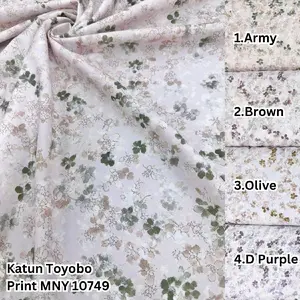 Katun Toyobo Print MNY10749 (Lebar 1.5M - Cocok untuk daily wear yang nyaman) Kain yang bermotif ini cocok digunakan untuk dress