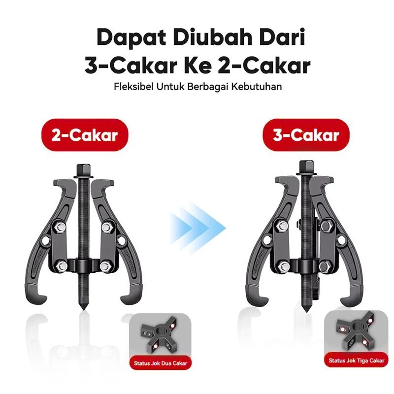 Treker Laher 3 Kaki | Puller Bearing Gear 3/4/6/8 Inch - Alat Reparasi Mobil Motor