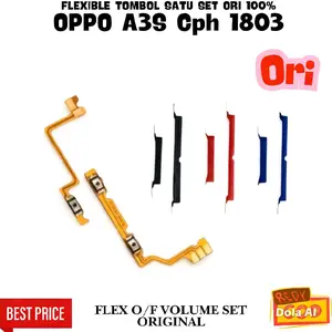 FLEXIBLE SET TOMBOL LUAR DALAM ORI I00% UNTUK OPPO A3S CPH 1803 FLEKSIBEL ON OFF VOLUME