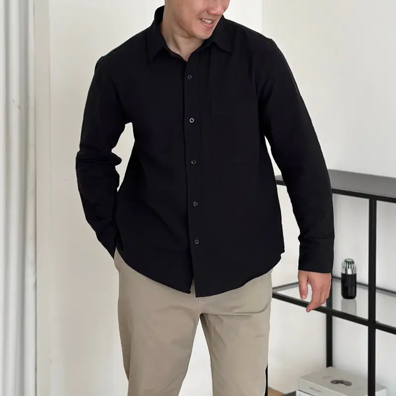 kemeja pria. kemeja linen lengan panjang kemeja linen premium kemeja pria linen kemeja pria lengan panjang 3