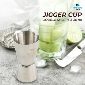 One Two Cups Gelas Ukur Bartender Jigger Double Shot 15ml and 30ml - LE2 High Quality