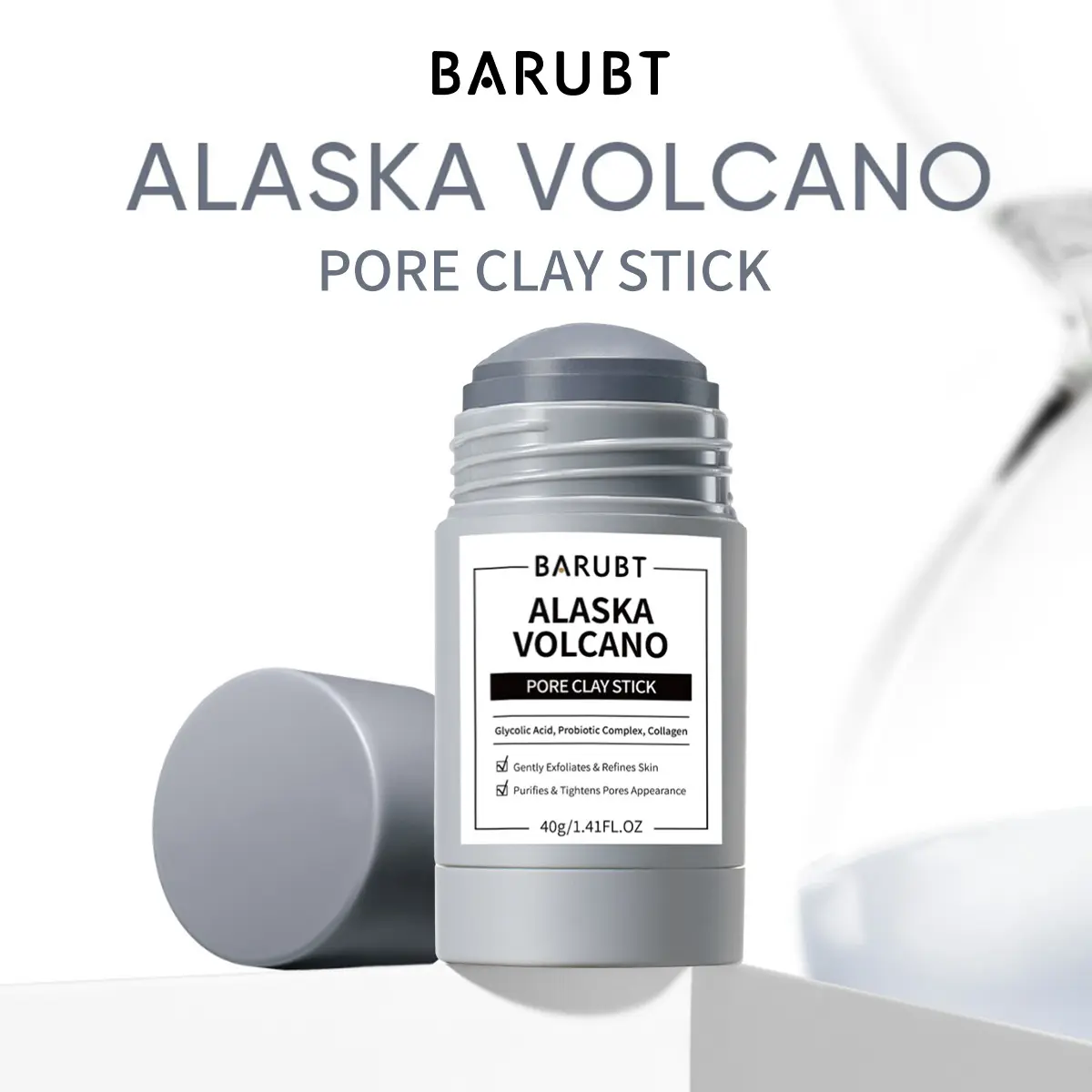 [New Launch]BARUBT VOLCANO Bright Boost Clay Stick Clay Mask brightening relieves rednes dull skin glass skin niacinamide Skin Repair Comfort Skincare brightening pinkstick brightening collagen mask dermacare stretch  mark
