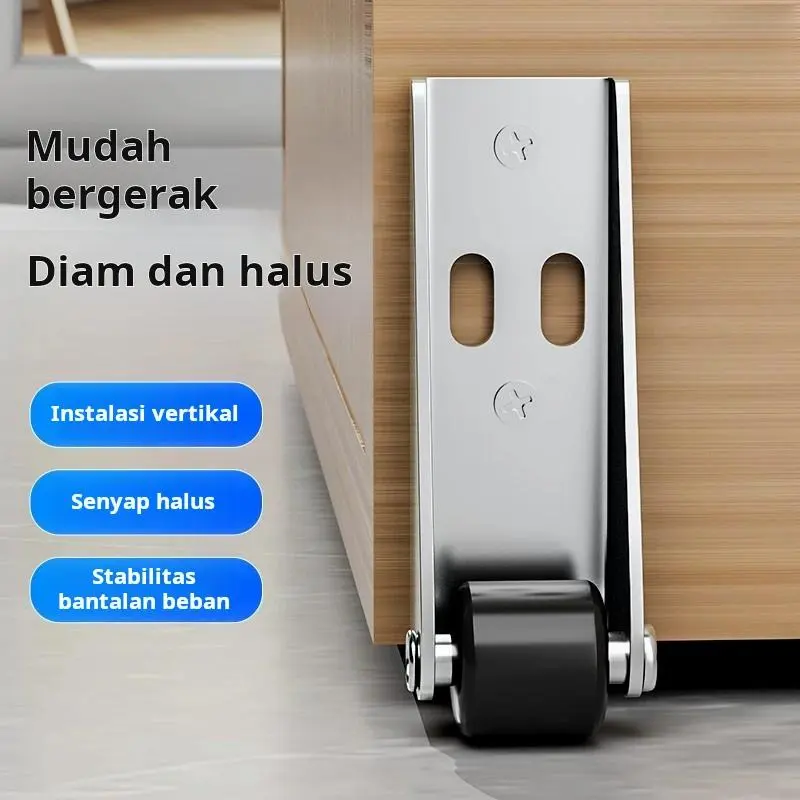 【beli satu gratis satu】Katrol track pintu geser katrol vertikal miniatur furnitur vertikal bantalan beban ponsel nilon penyangga universal pintu stabil kendur 0