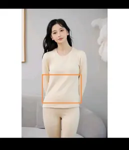 Setelan Longjohn Pakaian Wanita Baju Musim Dingin Krem Extra Soft Bodyfit